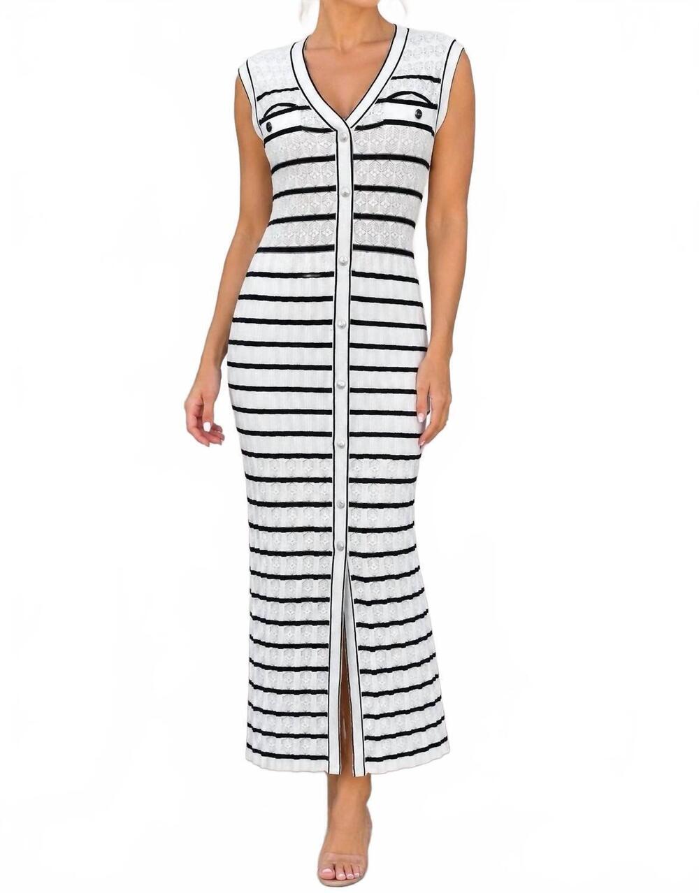 NEW ELIE TAHARI stripe knit dress